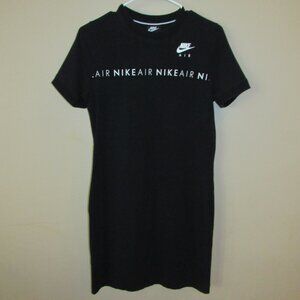 Nike Air Black Tight Bodycon T Shirt Dress Women's Size Large CQ7178 Spellout